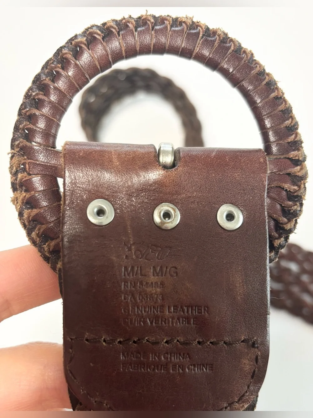 Vintage American Eagle Leather Y2K Braided Statement Belt